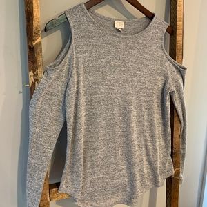 Super soft cold shoulder, grey, long sleeve